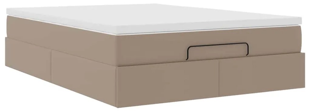 Ottomán ágykeret matraccal Cappucino 140x200cm műbőrrel