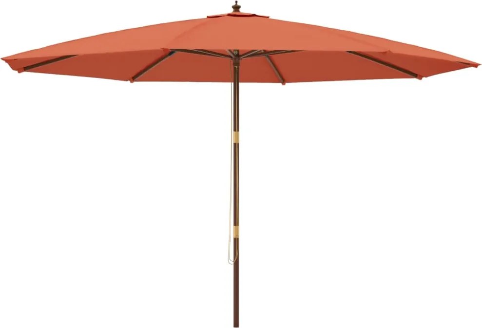 vidaXL terrakotta színű kerti napernyő fa rúddal 400 x 273 cm