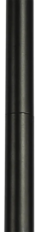 Art Deco állólámpa fekete 3-lámpás füstüveggel - Vidro