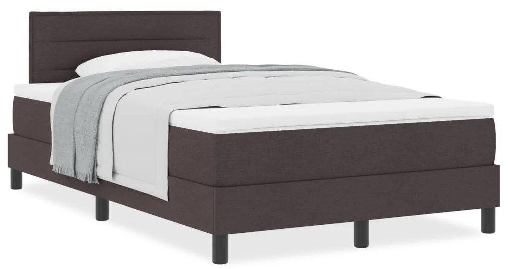 Box Spring Ágy Matraccal Sötétbarna 120x190 cm Szövet