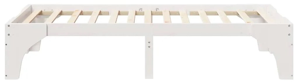 Földi ágykeret tárolóval Fehér 80 x 200 cm Tömör fenyőfa