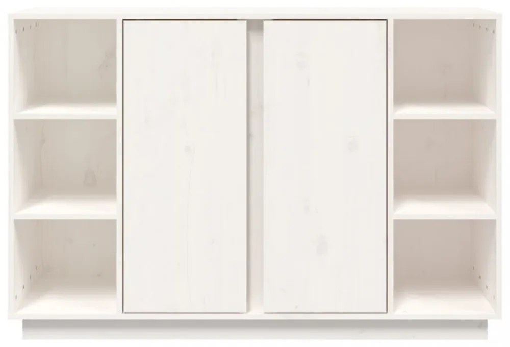 fehér tömör fenyőfa tálalószekrény 120x35x80 cm