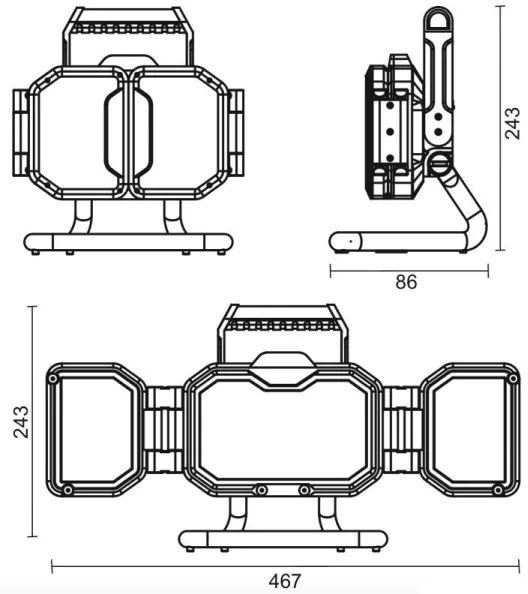 Fényerőszabályozható LED munkalámpa LED/50W/5V 12000 mAh IP54