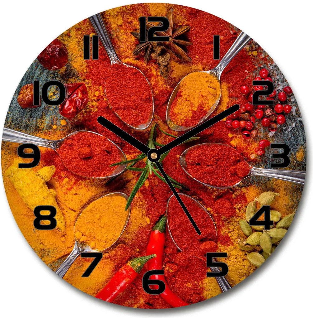 Üveg függőóra nappaliba Fűszertartó 30 cm