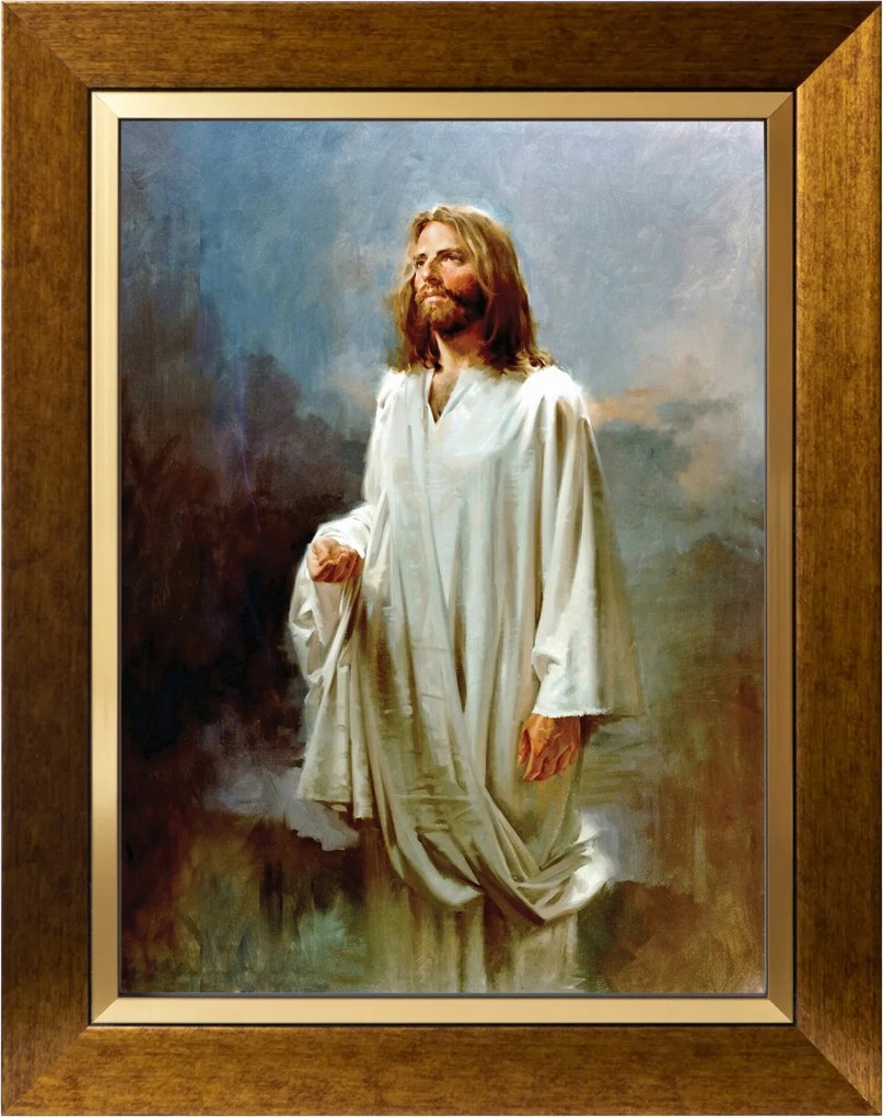 Jézus Krisztus Szakrális Kép Arany Vászon Díszkeret 30X40