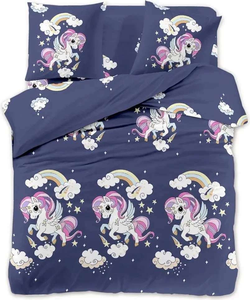 Mikroszálas ágyneműhuzat garnitúra 160x200 Egyszarvú mintás