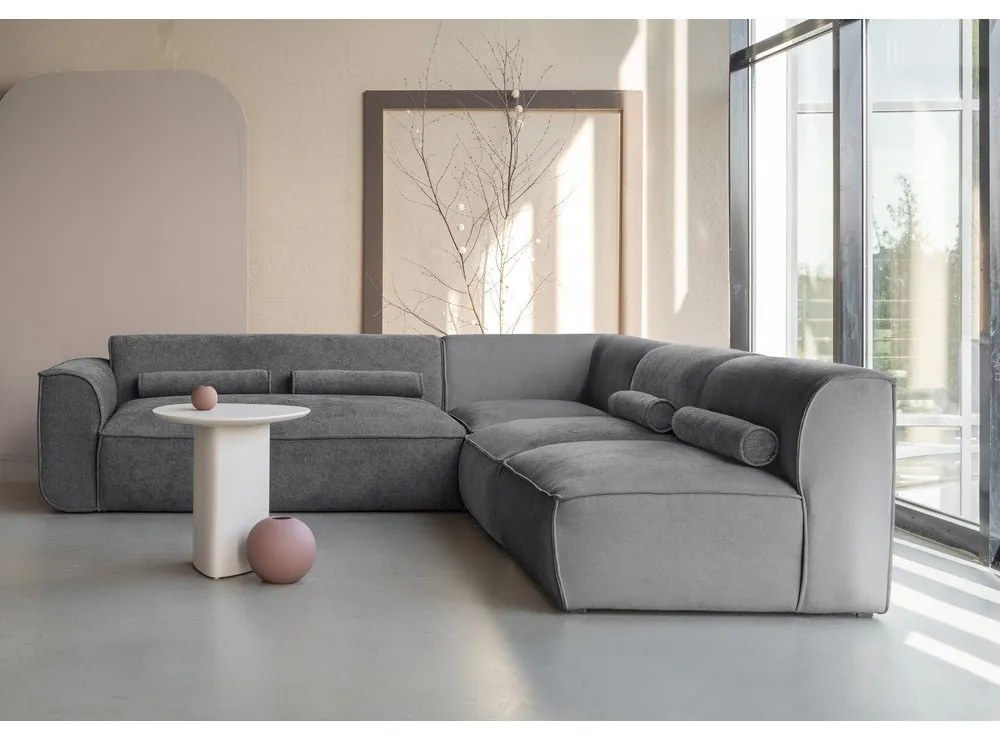 Szürke sarokkanapé (jobb oldali) Flex Felix – Miuform