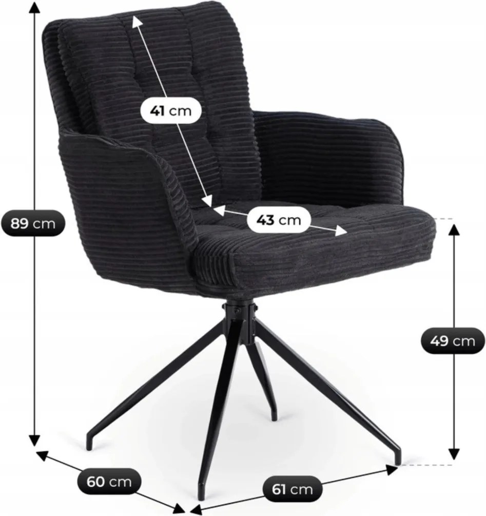 AKITA forgószék, fekete