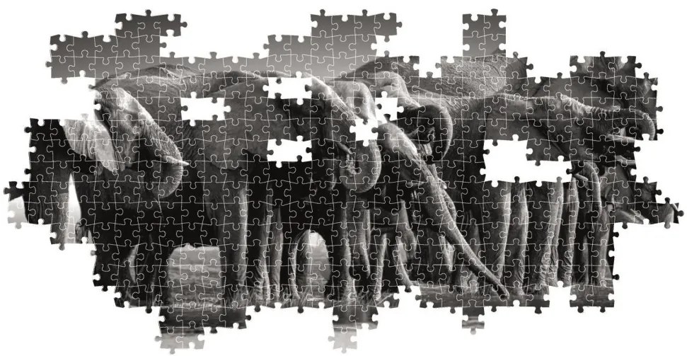 Elefánt Herd of Giants 1000 db-os panoráma puzzle Clementoni