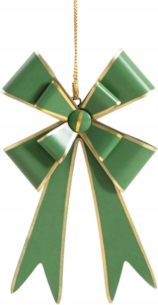 Karácsonyfa medál Alessia masni fém zöld dupla Homla