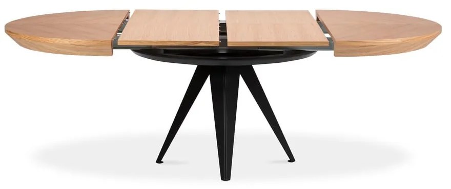 Magnus bővíthető étkezőasztal fekete fémlábakkal, ø 120 cm - Windsor & Co Sofas