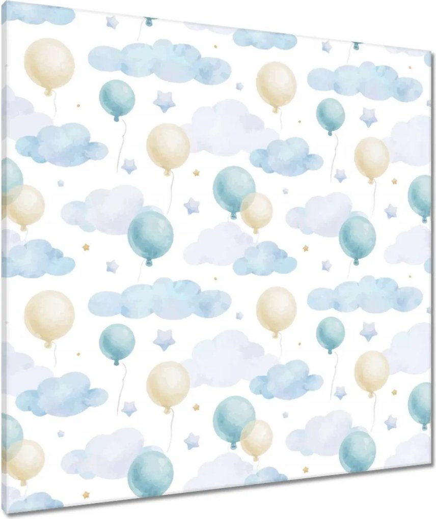 Vászonkép 80x80 Pasztell motívum kékkel