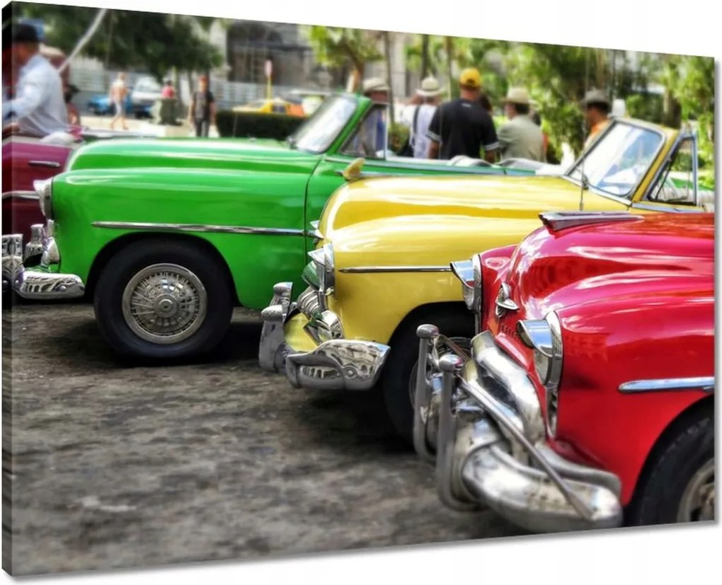 Vászonkép 70x50 Régi kubai autók