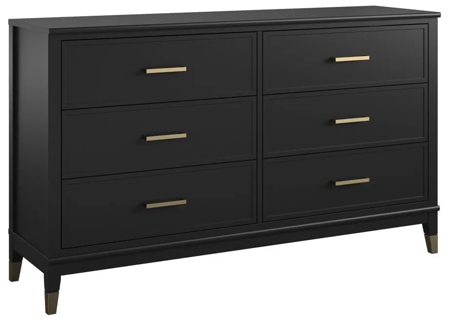 Westerleigh fekete komód, 144 x 85 cm - CosmoLiving by Cosmopolitan