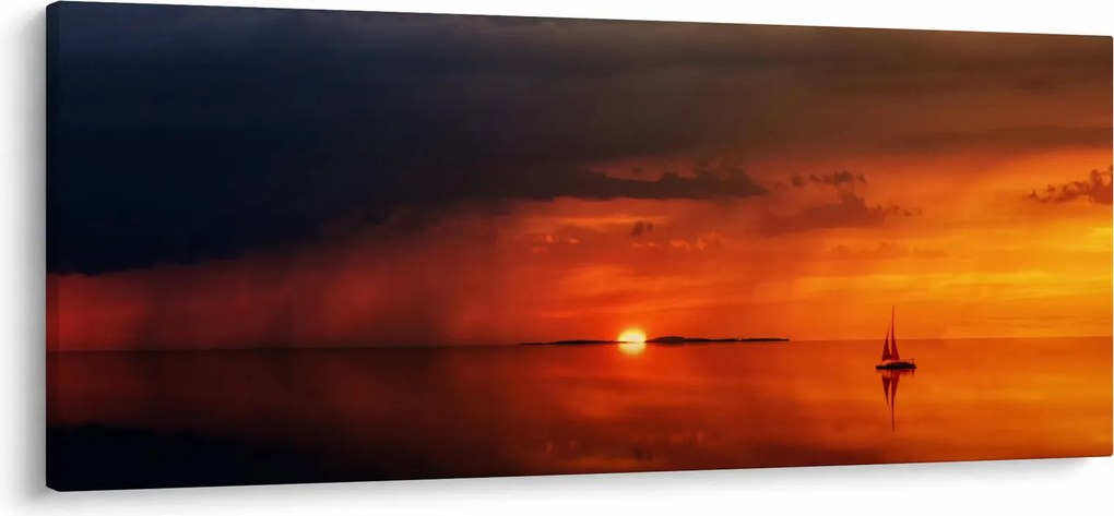 Vitorlás naplementekor (120x50 cm)
