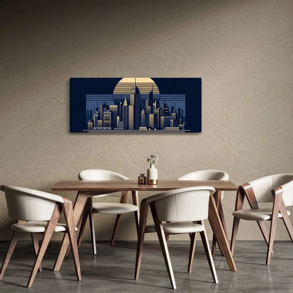 Kép – Geometrikus város (120x50 cm)