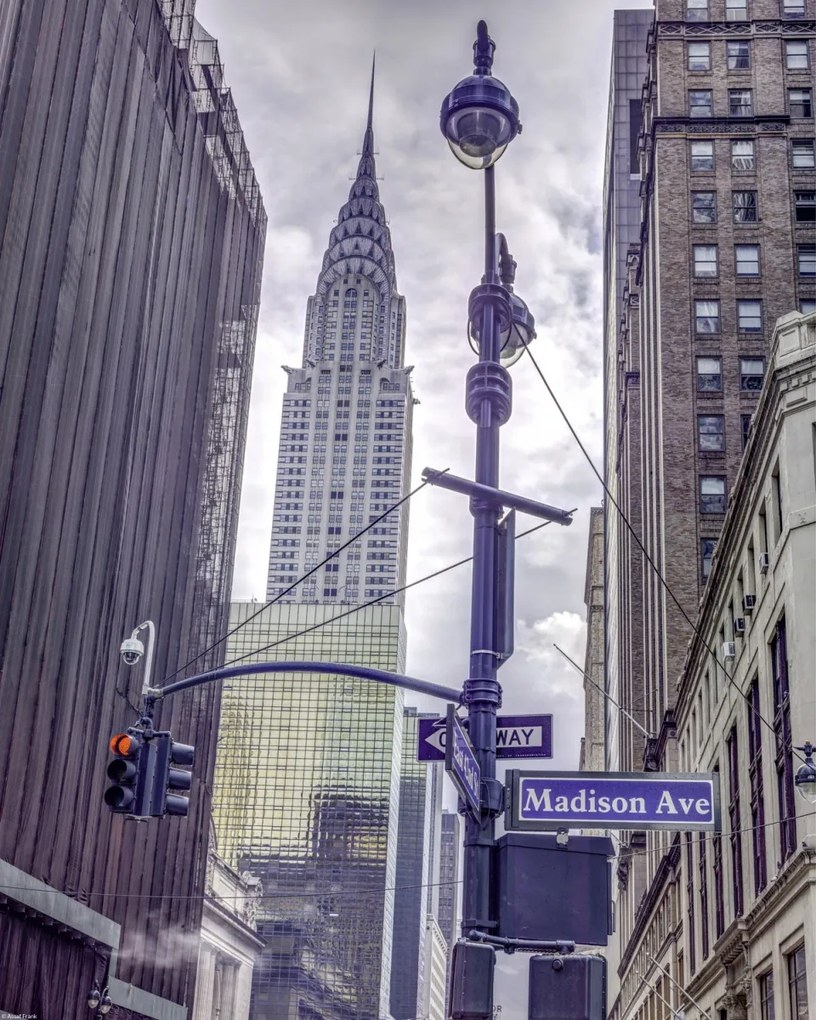 Poszter 40x50cm New York város alaprajza Chrysler épületével, Assaf Frank