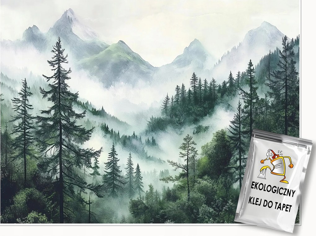 Fotótapéta Erdő A Ködben Fák Hegyek Hálószoba Nappali Tapéta Flizelina 350x250