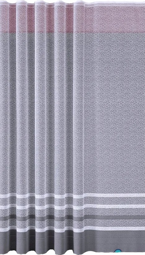 Kész Függöny Szalaggal Szürke Csíkos 500X160