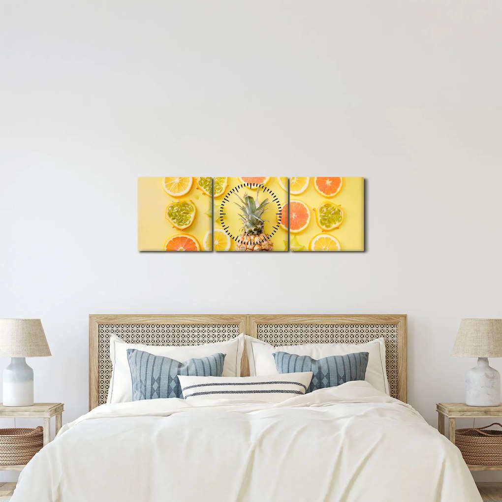Gyümölcs képe (órával) (90x30 cm)