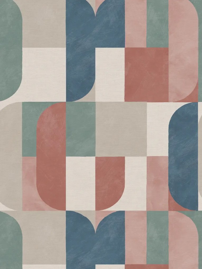 Esselle Home A La Mode Atton kék-kékeszöld geometrikus vlies tapéta – 100620EH