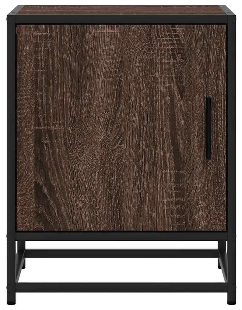 Éjjeliszekrények 2 db barna tölgy 40x31x50 cm műfából és fémből