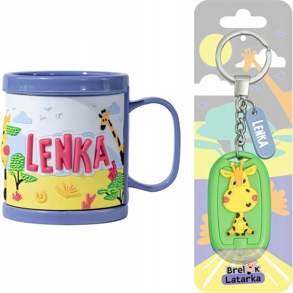 Gyereknapi Ajándék Műanyag Bögre Gyerekeknek Név Lenka Kulcstartó 3D