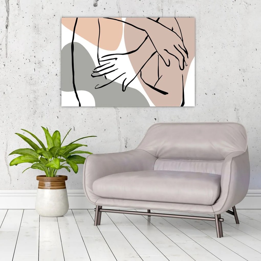 Kép - Női test vonal művészet N⁰2 (90x60 cm)