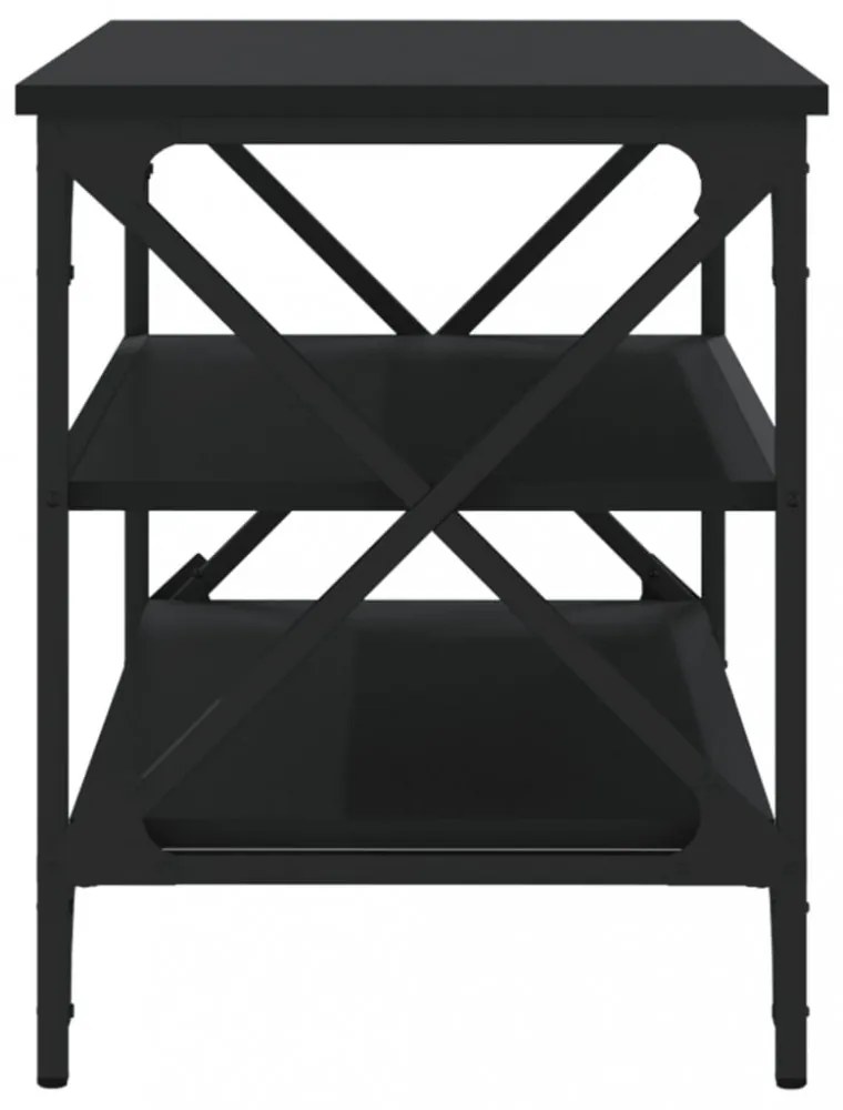 fekete szerelt fa TV-szekrény 80x40x50 cm