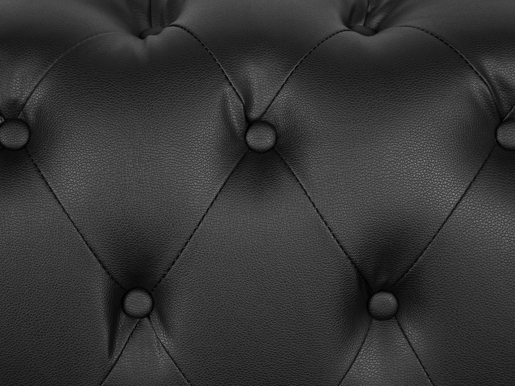 Chesterfield Stílusú Kétszemélyes Elegáns Műbőr Kanapé Fekete Színben VISSLAND Beliani