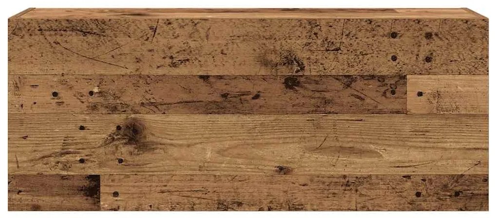 antik fa színű szerelt fa fali fürdőszobaszekrény 100x25x40 cm