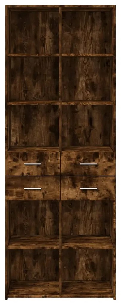 füstös tölgy színű szerelt fa magasszekrény 70 x 42,5 x 185 cm