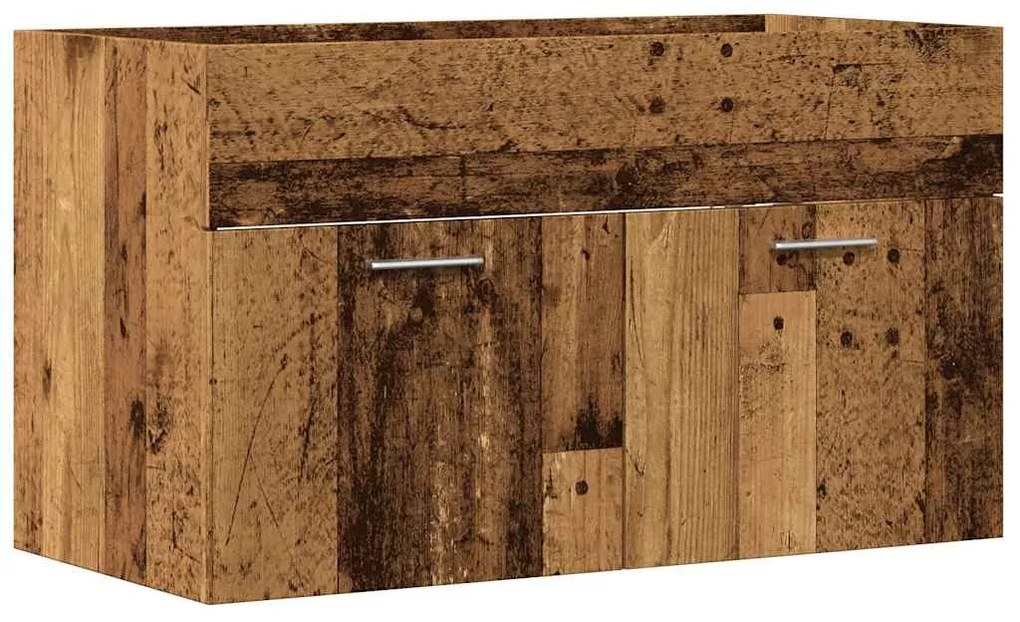 Antik fa színű szerelt fa mosdószekrény 80 x 38,5 x 46 cm