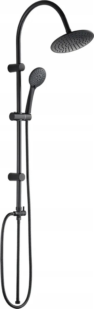 Zuhanyoszlop Fekete Kerek Falra Szerelhető Zuhanyszett