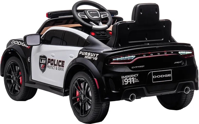 Elektromos Dodge rendőrautó fekete