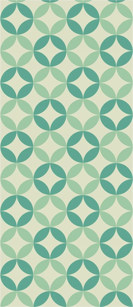 Flizelin fotótapéta Pasztell virágok és geometria zöldben 91x211 +ragasztó