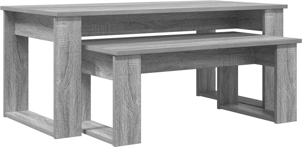 vidaXL Kávasztal Szett 2 pcs Szürke Sonoma Faanyag