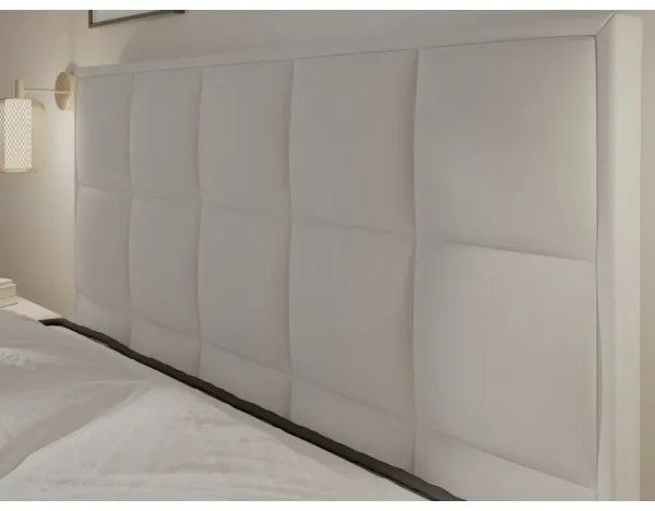 GRACE kárpitozott ágy matracokkal és ágyneműtartóval 180x200 cm szürke