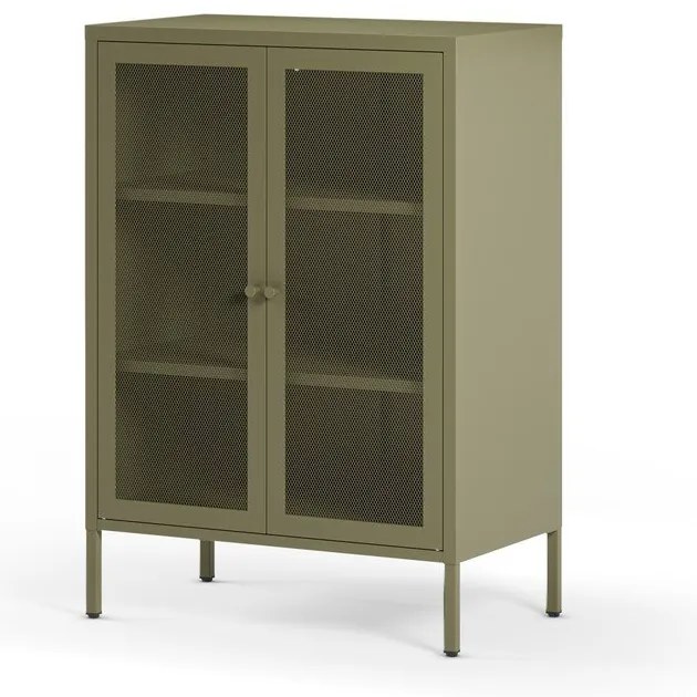 Zöld fém szekrény 70x100x40 cm Fayna – Marckeric