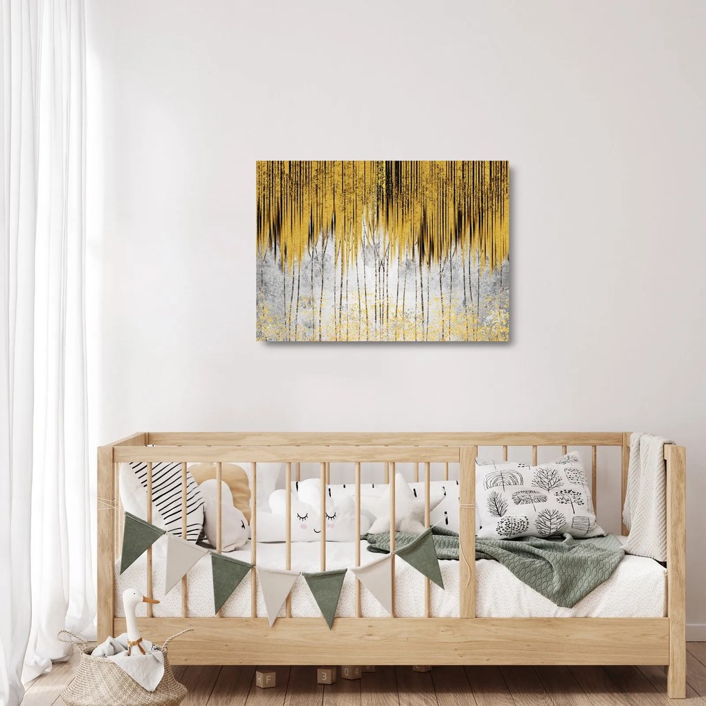 Üveg kép - Arany vonalak (70x50 cm)