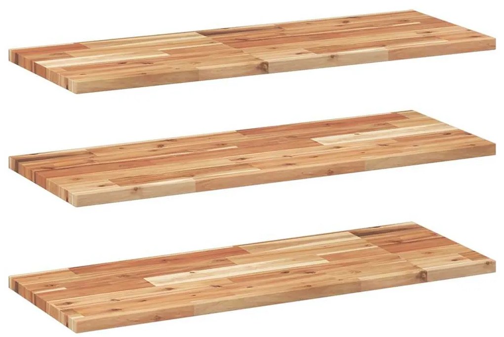 3 db olajbevonatú tömör akácfa függőpolc 80 x 30 x 2 cm