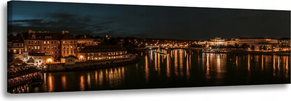 Vászonkép Építészet Prága éjszaka 135X45 cm
