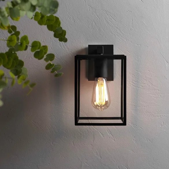 ASTRO LIGHTING 1354003 BOX Modern Kültéri Fali Lámpa Fekete, Átlátszó E27 IP23