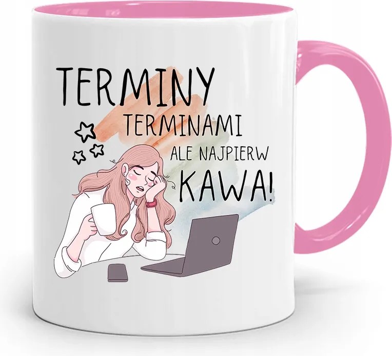 Rózsaszín Bögre Ajándék Titkárnőnek Határidők fényképes nyomtatással