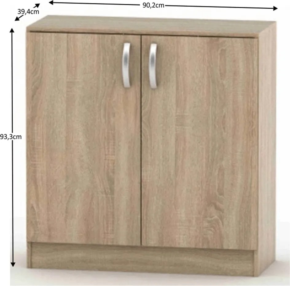 2-ajtós komód, sonoma tölgy, BETTY 2 BE02-008-00