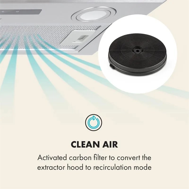 Klarstein Aktívszenes szűrők páraelszívókhoz 2 szűrő keringtető üzemmódhoz Ø18,5 cm