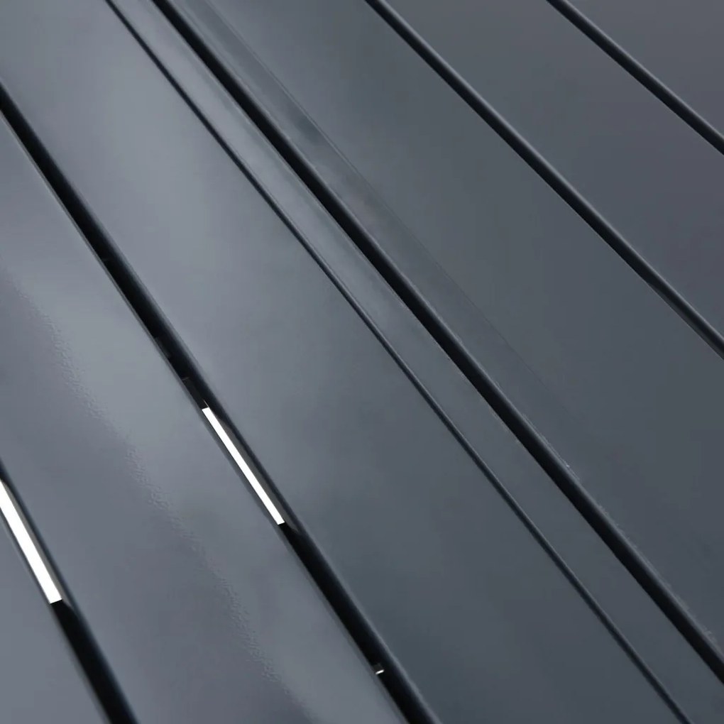 Bővíthető kertasztal 2 db Anthracite 210x90x73 cm Acél, Bővíthető kertasztal Anthracite (140-210)x90x73 cm Acél