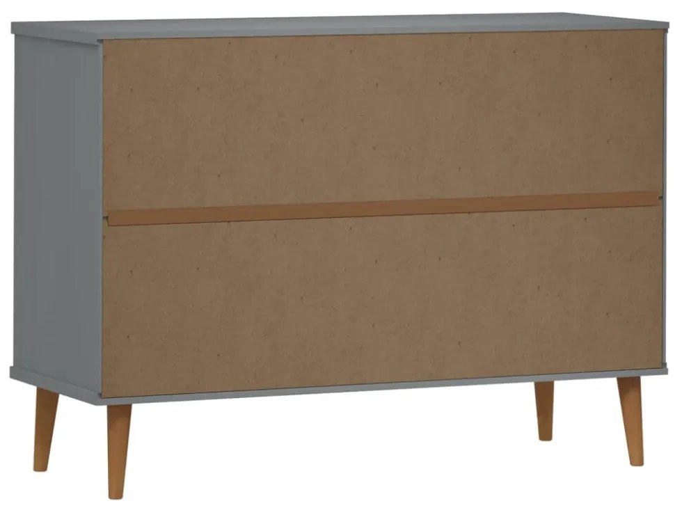 MOLDE szürke tömör fenyőfa fiókos szekrény 113 x 40 x 80 cm