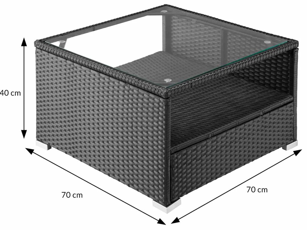 Deuba Kerti polyrattan bútor szett XXL - szürke/antracit párnák