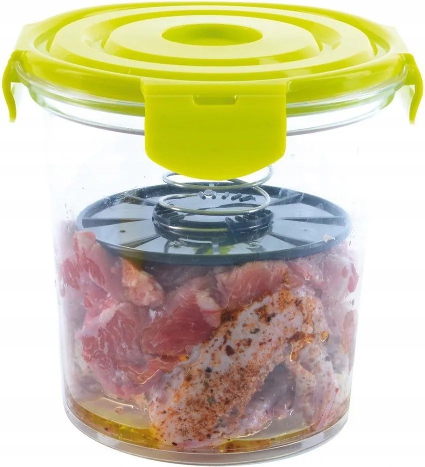 Ételpácoló tartály 1,8L fedővel, nyomórugóval